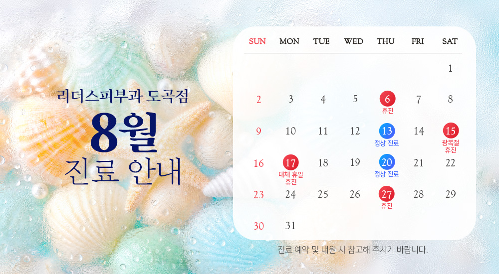 8월 진료안내