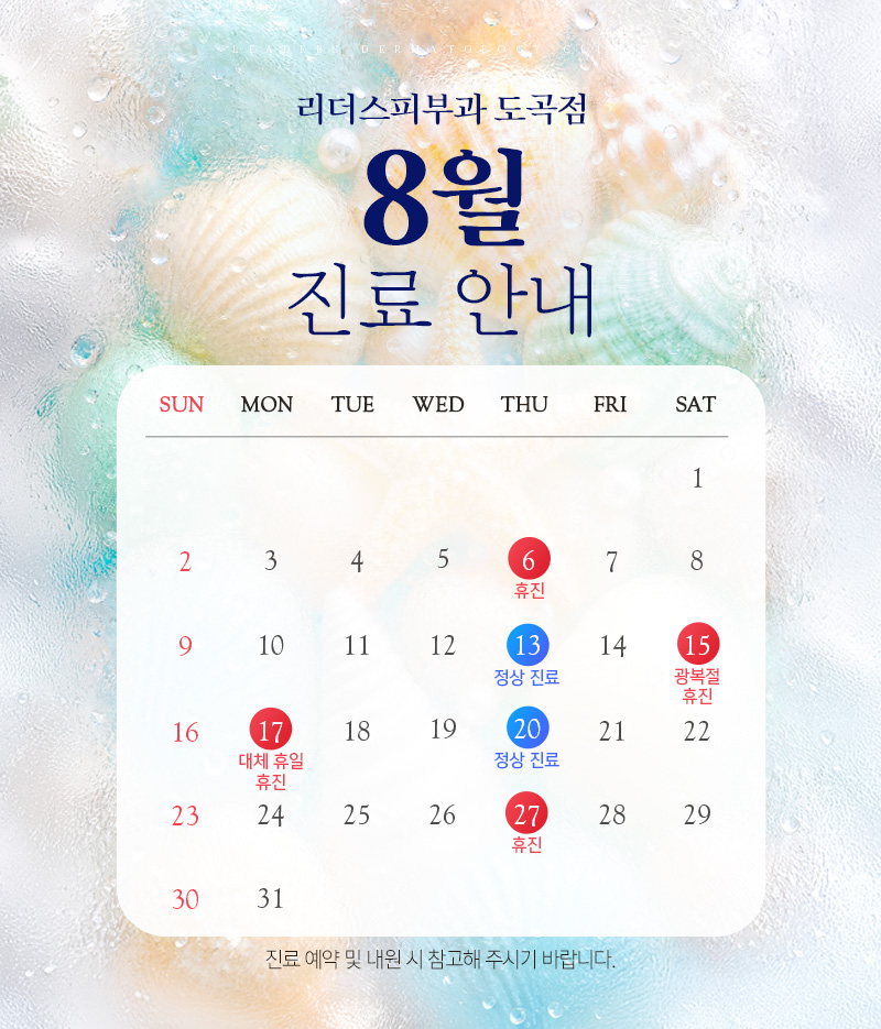 8월 진료안내