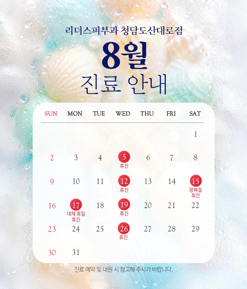 8월 진료안내