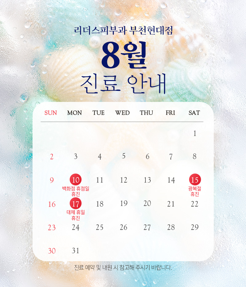 8월 진료안내