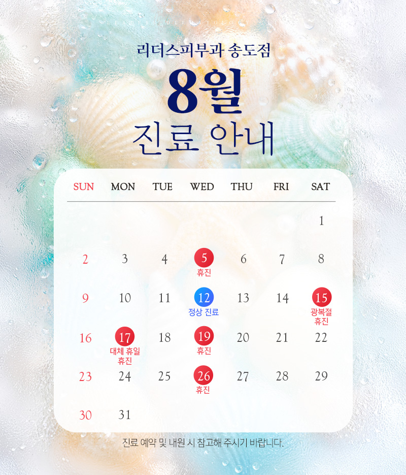 8월 진료안내