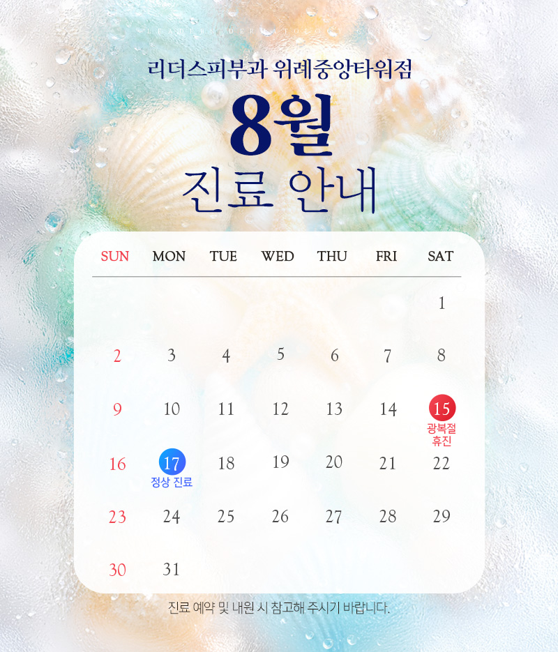 8월 진료안내