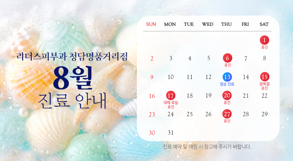 8월 진료안내