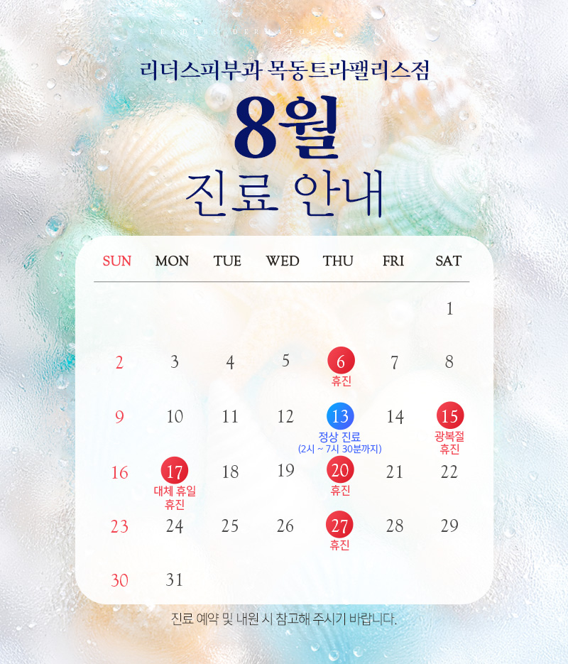 8월 진료안내